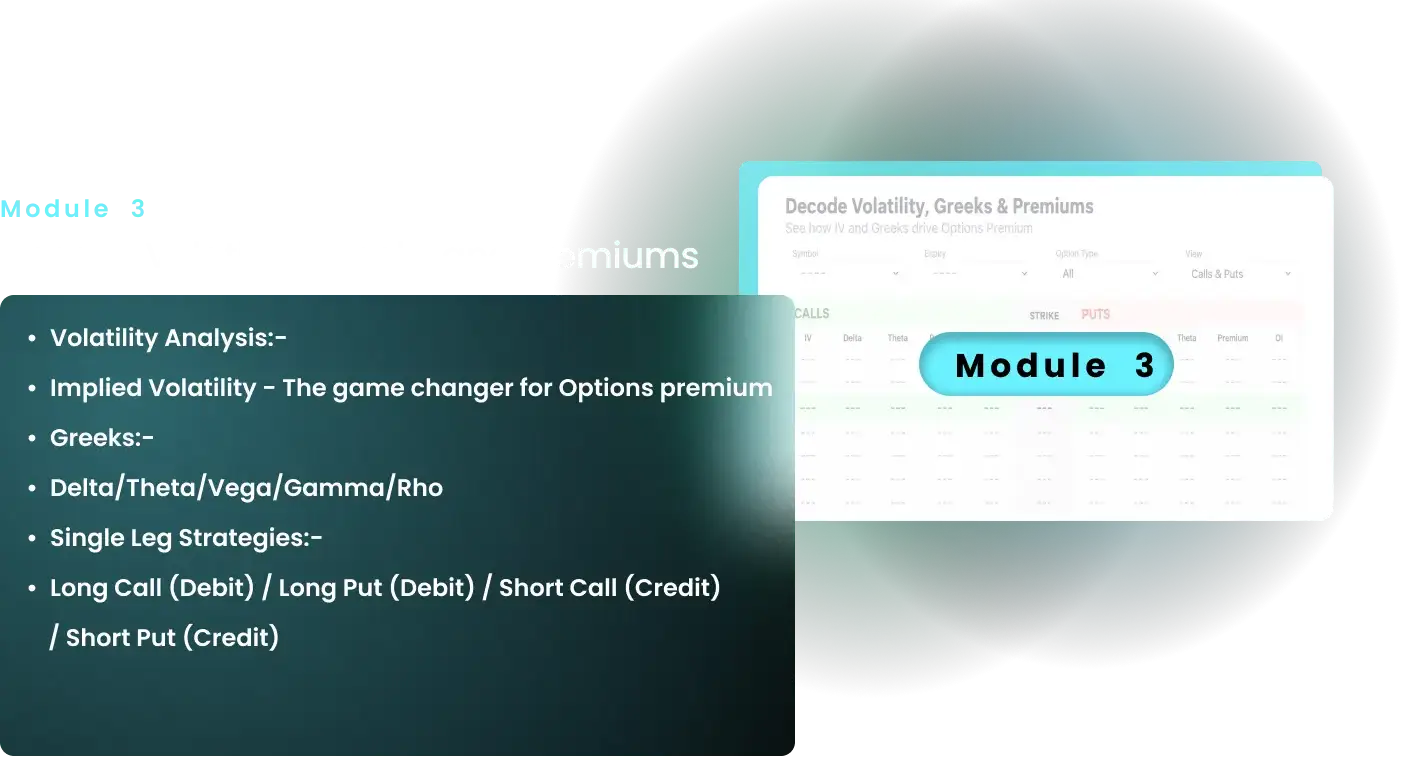 Module 3: Decode Volatility, Greeks and Premiums